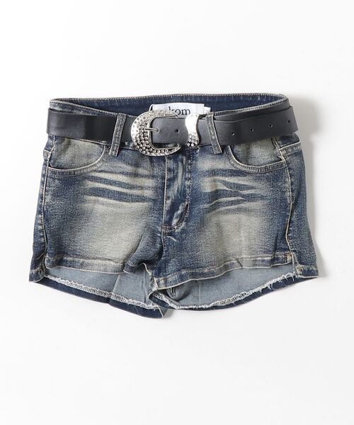 A'GEM/9 × .kom 『.KOM/ドットケーオーエム』Rhinestone Belt Denim