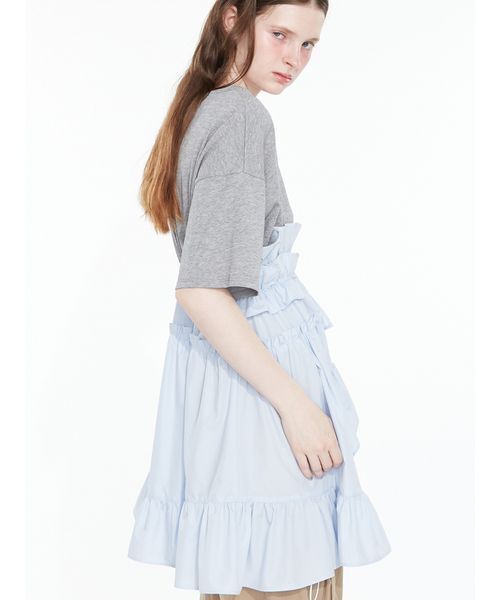 SORIN(ソリン )の「Curved hem ruffle T-shirt/ カーブヘムラッフルTシャツ(Tシャツ/カットソー・レディース・グレー/ブラック/その他・38)」の13枚目の写真