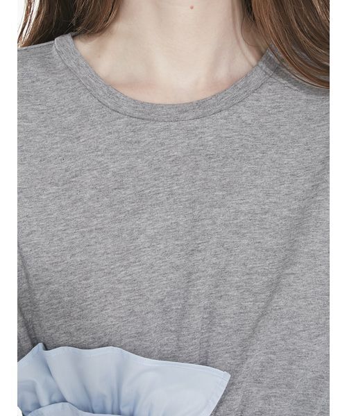 SORIN(ソリン )の「Curved hem ruffle T-shirt/ カーブヘムラッフルTシャツ(Tシャツ/カットソー・レディース・グレー/ブラック/その他・38)」の14枚目の写真