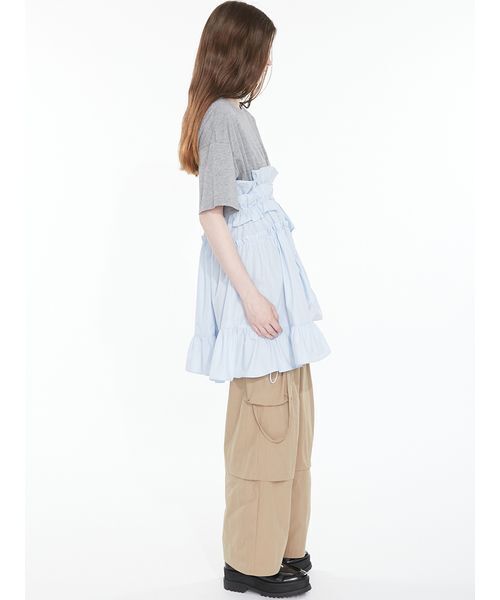 SORIN(ソリン )の「Curved hem ruffle T-shirt/ カーブヘムラッフルTシャツ(Tシャツ/カットソー・レディース・グレー/ブラック/その他・38)」の19枚目の写真