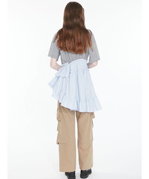 SORIN(ソリン )の「Curved hem ruffle T-shirt/ カーブヘムラッフルTシャツ(Tシャツ/カットソー・レディース・グレー/ブラック/その他・38)」の20枚目の写真
