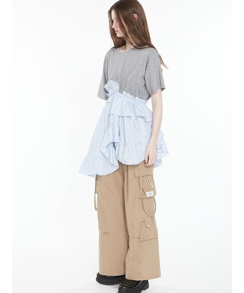 SORIN(ソリン )の「Curved hem ruffle T-shirt/ カーブヘムラッフルTシャツ(Tシャツ/カットソー・レディース・グレー/ブラック/その他・38)」の21枚目の写真
