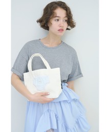 Curved hem ruffle T-shirt/ カーブヘムラッフルＴシャツ