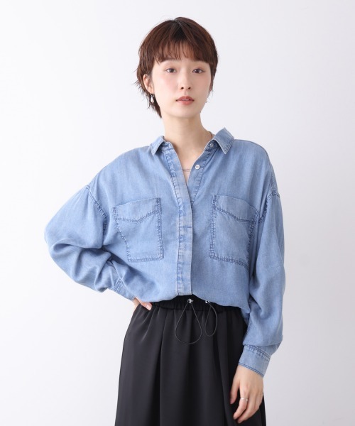 Bou Jeloud(ブージュルード)の「パウダーシルクデニムブラウス(シャツ/ブラウス・レディース・サックスブルー/グレー・38)」の17枚目の写真