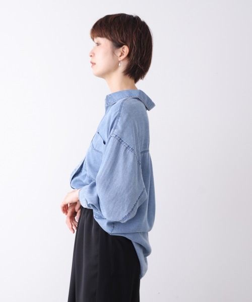Bou Jeloud(ブージュルード)の「パウダーシルクデニムブラウス(シャツ/ブラウス・レディース・サックスブルー/グレー・38)」の22枚目の写真