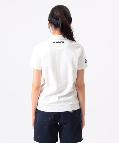BEAMS GOLF(ビームスゴルフ)の「ORANGE LABEL / 1976袖ロゴ バックリブ ポロシャツ(ポロシャツ・レディース・ホワイト/ブラウン/ネイビー・MEDIUM/LARGE/SMALL)」の10枚目の写真