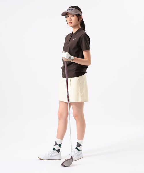 BEAMS GOLF(ビームスゴルフ)の「ORANGE LABEL / 1976袖ロゴ バックリブ ポロシャツ(ポロシャツ・レディース・ホワイト/ブラウン/ネイビー・MEDIUM/LARGE/SMALL)」の11枚目の写真