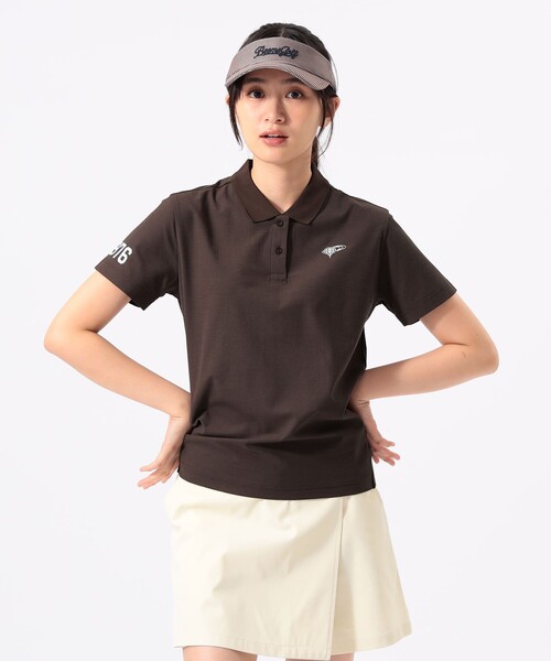 BEAMS GOLF(ビームスゴルフ)の「ORANGE LABEL / 1976袖ロゴ バックリブ ポロシャツ(ポロシャツ・レディース・ホワイト/ブラウン/ネイビー・MEDIUM/LARGE/SMALL)」の13枚目の写真
