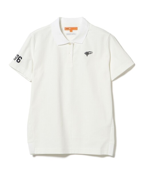 BEAMS GOLF(ビームスゴルフ)の「ORANGE LABEL / 1976袖ロゴ バックリブ ポロシャツ(ポロシャツ・レディース・ホワイト/ブラウン/ネイビー・MEDIUM/LARGE/SMALL)」の14枚目の写真