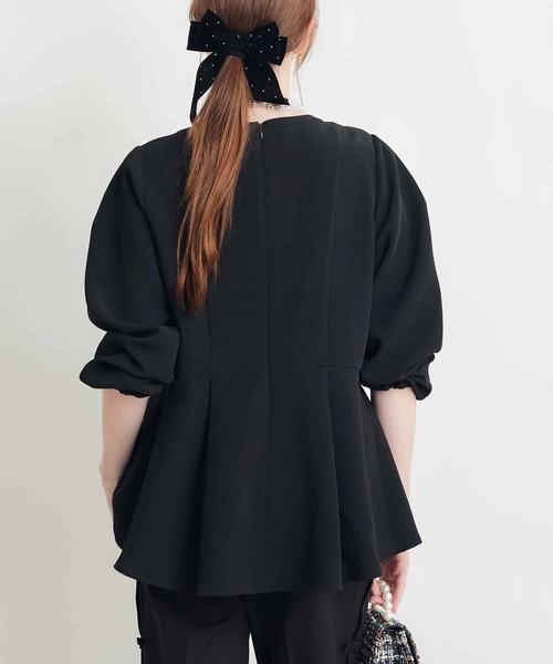 PICCIN PERLA(ピッチンペルラ)の「エンブロイダリーカラーペプラムブラウス(シャツ/ブラウス・レディース・ブラック・M)」の10枚目の写真