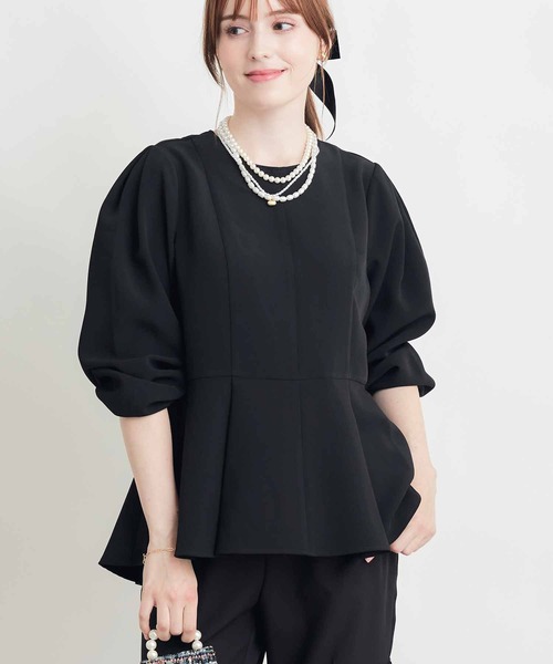PICCIN PERLA(ピッチンペルラ)の「エンブロイダリーカラーペプラムブラウス(シャツ/ブラウス・レディース・ブラック・M)」の8枚目の写真