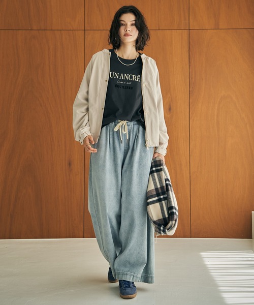 ikka（イッカ）の「グログランノーカラーブルゾン（ブルゾン・レディース・カーキ/ベージュ/ネイビー/ブラウン・L/M）」の5枚目の写真