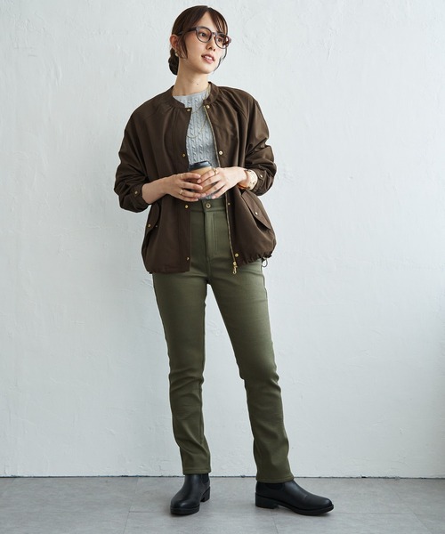 ikka（イッカ）の「グログランノーカラーブルゾン（ブルゾン・レディース・カーキ/ベージュ/ネイビー/ブラウン・L/M）」の17枚目の写真