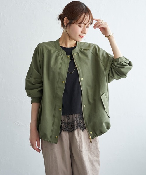 ikka（イッカ）の「グログランノーカラーブルゾン（ブルゾン・レディース・カーキ/ベージュ/ネイビー/ブラウン・L/M）」の20枚目の写真