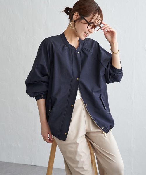 ikka（イッカ）の「グログランノーカラーブルゾン（ブルゾン・レディース・カーキ/ベージュ/ネイビー/ブラウン・L/M）」の21枚目の写真