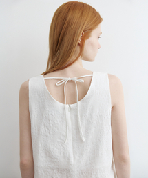 Jacquard sleeveless blouse [KNSS09BL07]_Ivory
