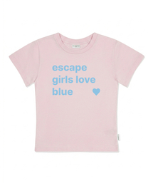 イースケープガールラブブループリントスリムフィット半袖Tシャツピンク