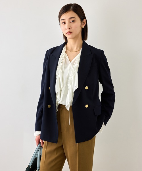ROPE'（ロペ）の「【J'aDoRe・一部店舗限定サイズ】2WAYラッフルフリルブラウス(襟取り外し可能 )/イージーケア（シャツ/ブラウス・レディース・ダークブラウン/ホワイト/ベージュ・38）」の20枚目の写真