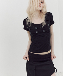 NAPOLEON COLLAR TOP / BLACK