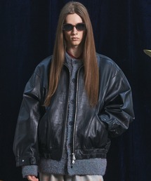 MAISON SPECIAL（メゾンスペシャル）の「《UNISEX》Sheep Leather Prime-Over Stand Collar Blouson シープレザープライムオーバースタンドカラーブルゾン【MAISON SPECIAL メゾンスペシャル】（ブルゾン）」