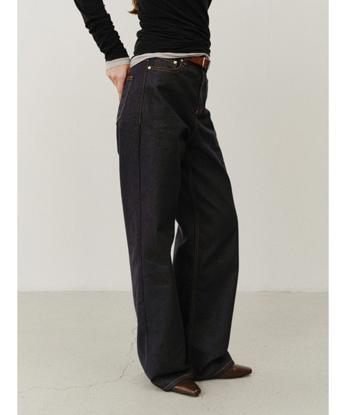 MOHAN(モハン)の「TVF NON-FADE CLASSIC WIDE DENIM_INDIGO(デニムパンツ・レディース・その他・SMALL/LARGE/MEDIUM)」の2枚目の写真