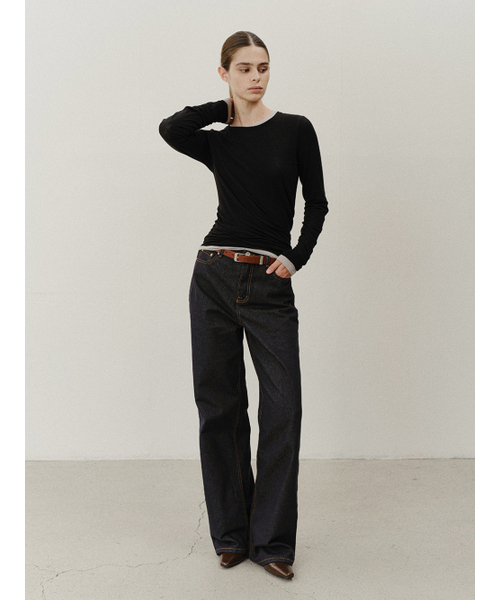 MOHAN(モハン)の「TVF NON-FADE CLASSIC WIDE DENIM_INDIGO(デニムパンツ・レディース・その他・SMALL/LARGE/MEDIUM)」の3枚目の写真