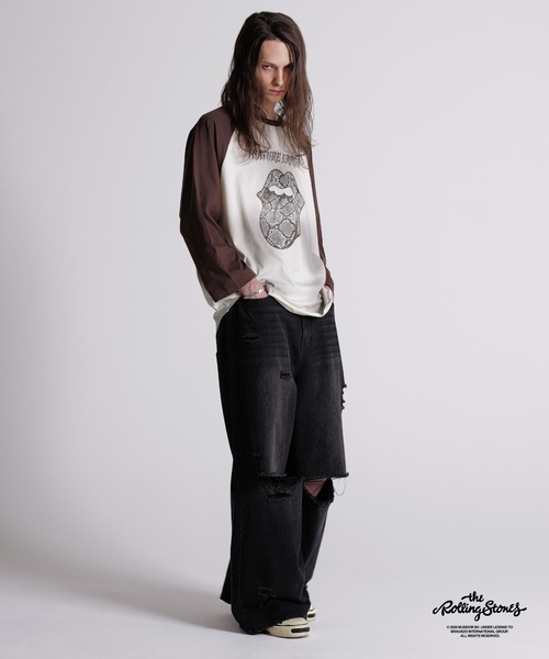 GRANCY(グランシー)の「【GRANCY×The Rolling Stones】Lips and Tongue Raglan T-Shirt / リップ&タン ラグランTシャツ(Tシャツ/カットソー・メンズ・ブラック/ホワイト・M/S/L)」の15枚目の写真
