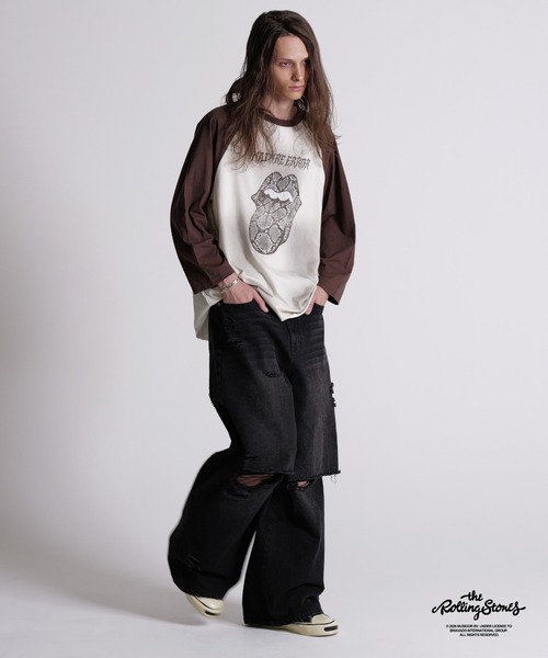 GRANCY(グランシー)の「【GRANCY×The Rolling Stones】Lips and Tongue Raglan T-Shirt / リップ&タン ラグランTシャツ(Tシャツ/カットソー・メンズ・ブラック/ホワイト・M/S/L)」の16枚目の写真