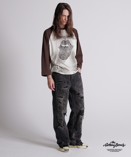 GRANCY(グランシー)の「【GRANCY×The Rolling Stones】Lips and Tongue Raglan T-Shirt / リップ&タン ラグランTシャツ(Tシャツ/カットソー・メンズ・ブラック/ホワイト・M/S/L)」の12枚目の写真