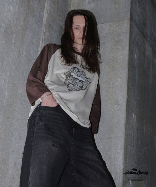 GRANCY(グランシー)の「【GRANCY×The Rolling Stones】Lips and Tongue Raglan T-Shirt / リップ&タン ラグランTシャツ(Tシャツ/カットソー・メンズ・ブラック/ホワイト・M/S/L)」の8枚目の写真