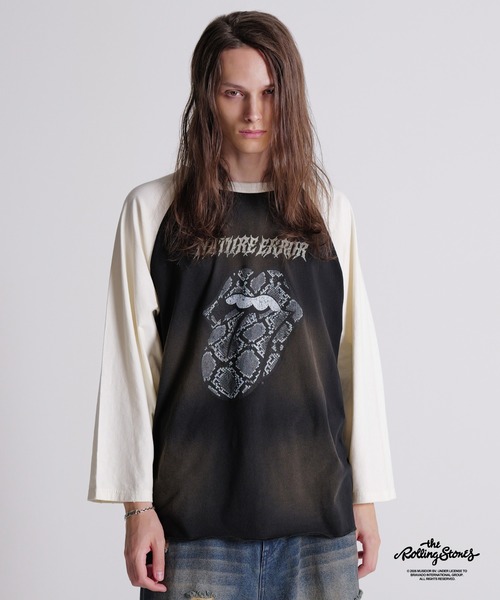 GRANCY(グランシー)の「【GRANCY×The Rolling Stones】Lips and Tongue Raglan T-Shirt / リップ&タン ラグランTシャツ(Tシャツ/カットソー・メンズ・ブラック/ホワイト・M/S/L)」の5枚目の写真