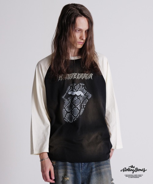 GRANCY(グランシー)の「【GRANCY×The Rolling Stones】Lips and Tongue Raglan T-Shirt / リップ&タン ラグランTシャツ(Tシャツ/カットソー・メンズ・ブラック/ホワイト・M/S/L)」の6枚目の写真