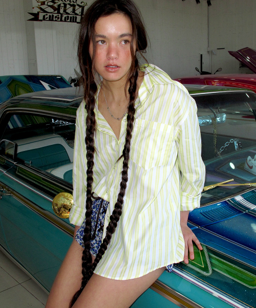 CENTAUR.KR(セントール)の「SLIK-COTTON STRIPE SHIRTS_YELLOW(シャツ/ブラウス・レディース・その他・FREE)」の2枚目の写真