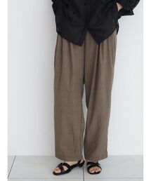 Tencel nylon tucked wide pants