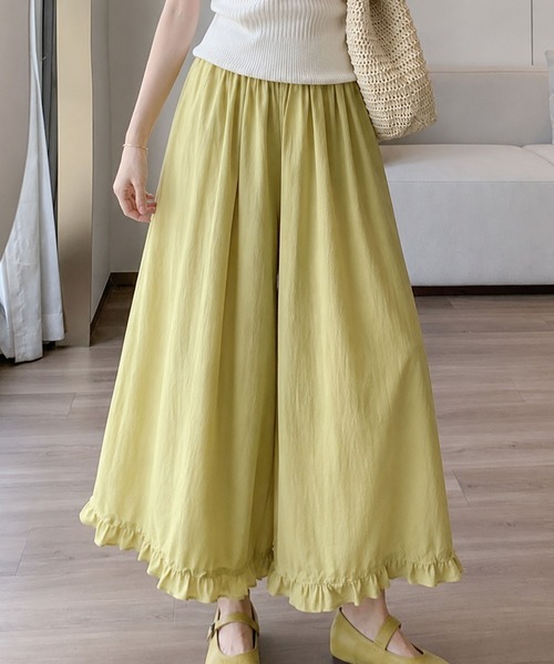 Amulet(アミュレット)の「スタイルアップしながら動きやすい◎ 裾フリルスカーチョパンツ(その他パンツ・レディース・ネイビー/ホワイト/ブラック/ブルー/イエロー・S/M/L)」の5枚目の写真