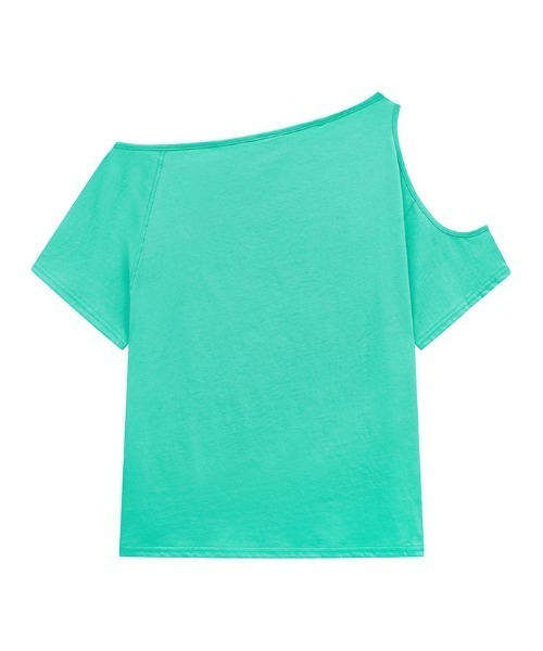 Midnight Move（ミッドナイトムーブ）の「A'GEM/9 × .kom 『MIDNIGHT MOVE/ミッドナイトムーブ』2 sl ex tee/オープンショルダーTシャツ（Tシャツ/カットソー・レディース・イエロー/ブラック・FREE）」の11枚目の写真