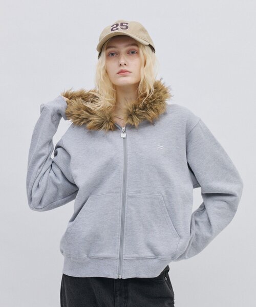 FILA 別注 】裏毛ファーフードジップパーカー（パーカー）｜FILA