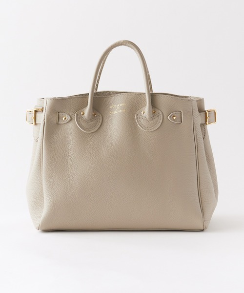 YOUNG&OLSEN The DRYGOODS STORE(ヤングアンドオルセン)の「YOUNG & OLSEN/ヤングアンドオルセン EMBOSSED LEATHER BELTED TOTE S エンボスレザー ベルテッド トートバッグ 2026年 夏 夏服(トートバッグ・メンズ・ブラック/ベージュ・FREE)」の1枚目の写真