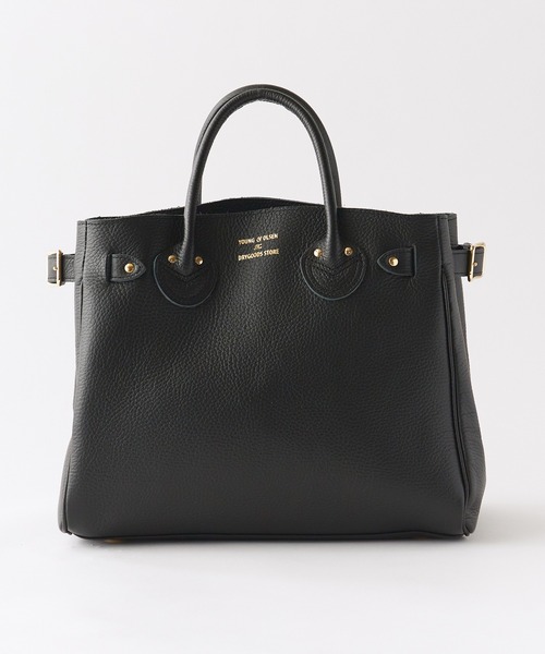 YOUNG&OLSEN The DRYGOODS STORE(ヤングアンドオルセン)の「YOUNG & OLSEN/ヤングアンドオルセン EMBOSSED LEATHER BELTED TOTE S エンボスレザー ベルテッド トートバッグ 2026年 夏 夏服(トートバッグ・メンズ・ブラック/ベージュ・FREE)」の2枚目の写真