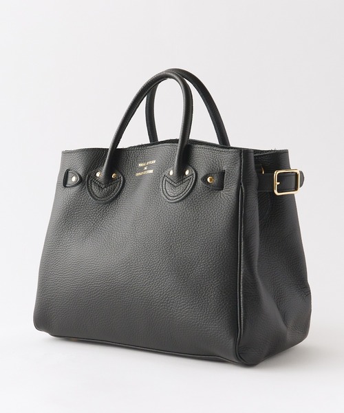 YOUNG&OLSEN The DRYGOODS STORE(ヤングアンドオルセン)の「YOUNG & OLSEN/ヤングアンドオルセン EMBOSSED LEATHER BELTED TOTE S エンボスレザー ベルテッド トートバッグ 2026年 夏 夏服(トートバッグ・メンズ・ブラック/ベージュ・FREE)」の3枚目の写真