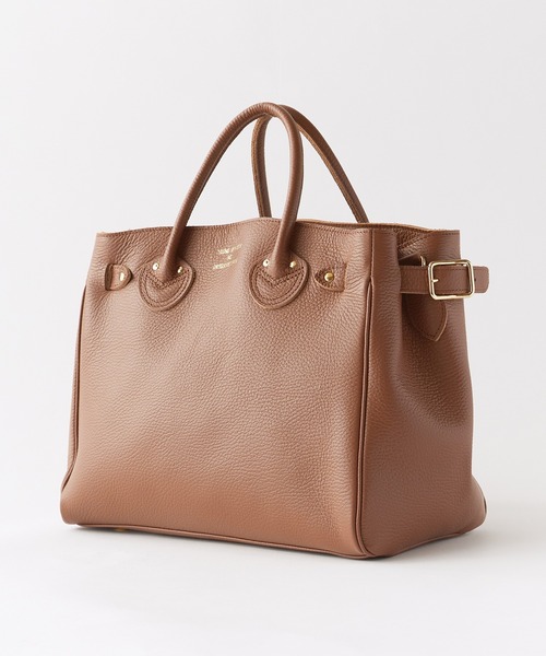 YOUNG&OLSEN The DRYGOODS STORE(ヤングアンドオルセン)の「YOUNG & OLSEN/ヤングアンドオルセン EMBOSSED LEATHER BELTED TOTE S エンボスレザー ベルテッド トートバッグ 2026年 夏 夏服(トートバッグ・メンズ・ブラック/ベージュ・FREE)」の4枚目の写真