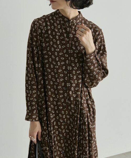 ear PAPILLONNER(イアパピヨネ)の「長袖斜めプリーツOP【SUM1 STYLE】(ワンピース・レディース・ブラック/ダークブラウン・FREE)」の13枚目の写真