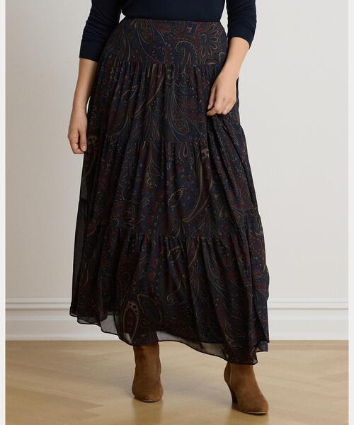LAUREN RALPH LAUREN（ローレン ラルフ ローレン）の「ペイズリー ジョーゼット ティアード マキシスカート（スカート・レディース・ネイビー系1・4/2/00/0/6）」の7枚目の写真