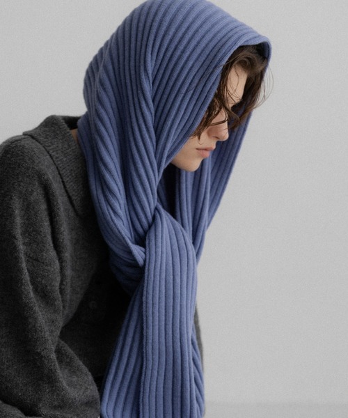 URBAN RESEARCH Sonny Label(アーバンリサーチサニーレーベル)の「リブニットマフラー(マフラー・レディース・ブラウン/グレー/ブルー/アイボリー・ONE)」の5枚目の写真