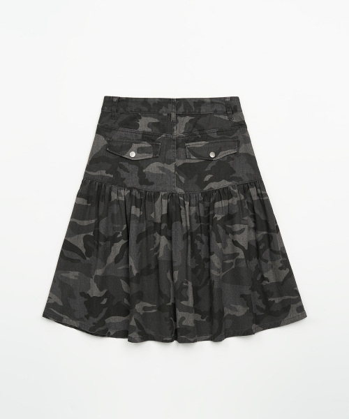 TOFFEE WOMEN(トフィーウィメン)の「W バックフラップフレアスカート (チャコール)(スカート・レディース・その他・SMALL/LARGE/MEDIUM)」の3枚目の写真
