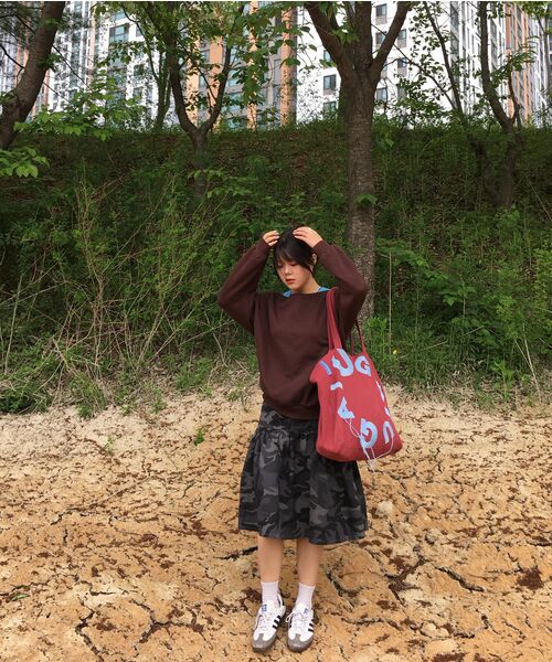 TOFFEE WOMEN(トフィーウィメン)の「W バックフラップフレアスカート (チャコール)(スカート・レディース・その他・SMALL/LARGE/MEDIUM)」の6枚目の写真