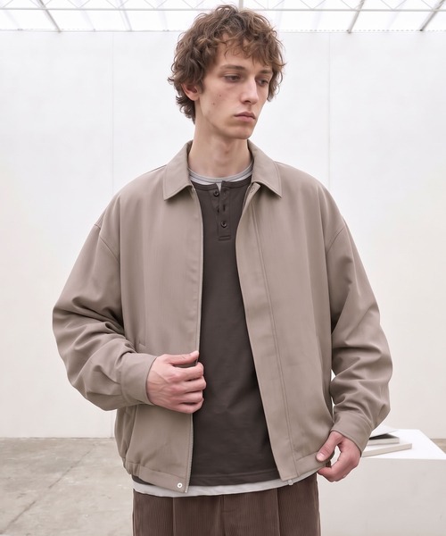 LIGNEL(リグネル)の「【LIGNEL】ハイツイストツイル リラックスフィット ショート丈 ジップアップブルゾン<UVカット・イージーケア>(ブルゾン・メンズ・グレー/モカ/ブラック・M/L)」の17枚目の写真