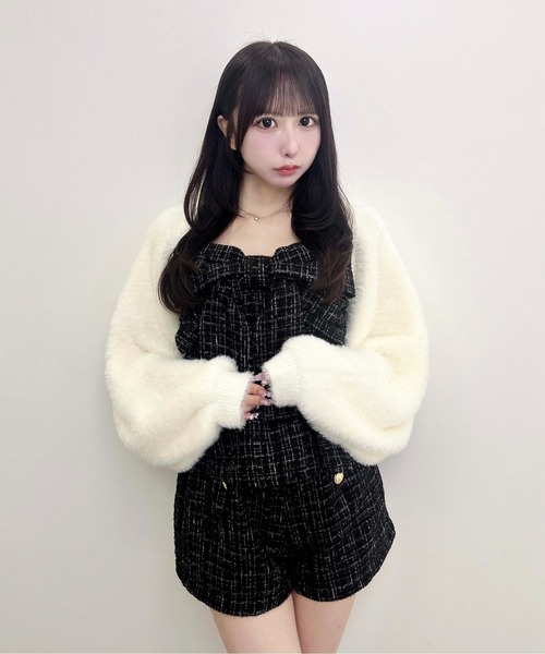 INGNI(イング)の「【WEB限定】フェザーニットボレロ(カーディガン/ボレロ・レディース・ブラック/ベージュ/オフホワイト・M)」の10枚目の写真