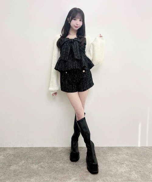 INGNI(イング)の「【WEB限定】フェザーニットボレロ(カーディガン/ボレロ・レディース・ブラック/ベージュ/オフホワイト・M)」の13枚目の写真