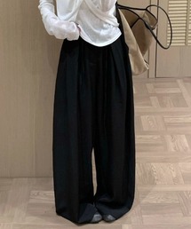 プリーツリボンリラックスパンツ